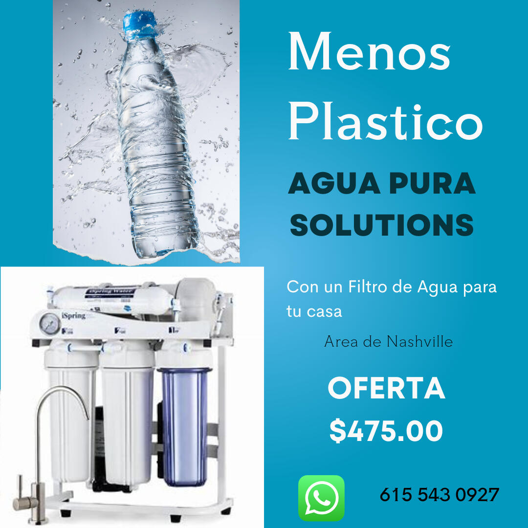 Agua pura solutions filtros osmosis Menos plastico mas agua pura con filtros de osmosis